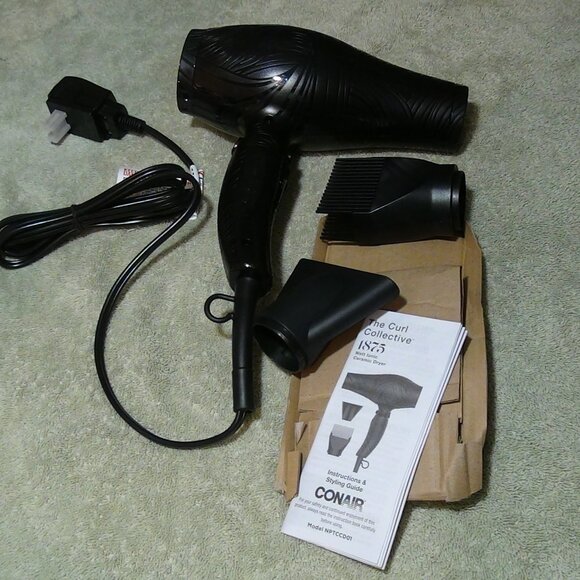 Conair The Curl Collective 1875 Watt Ionic Ceramic Hair Dryer Black 18" - Picture 2 of 16